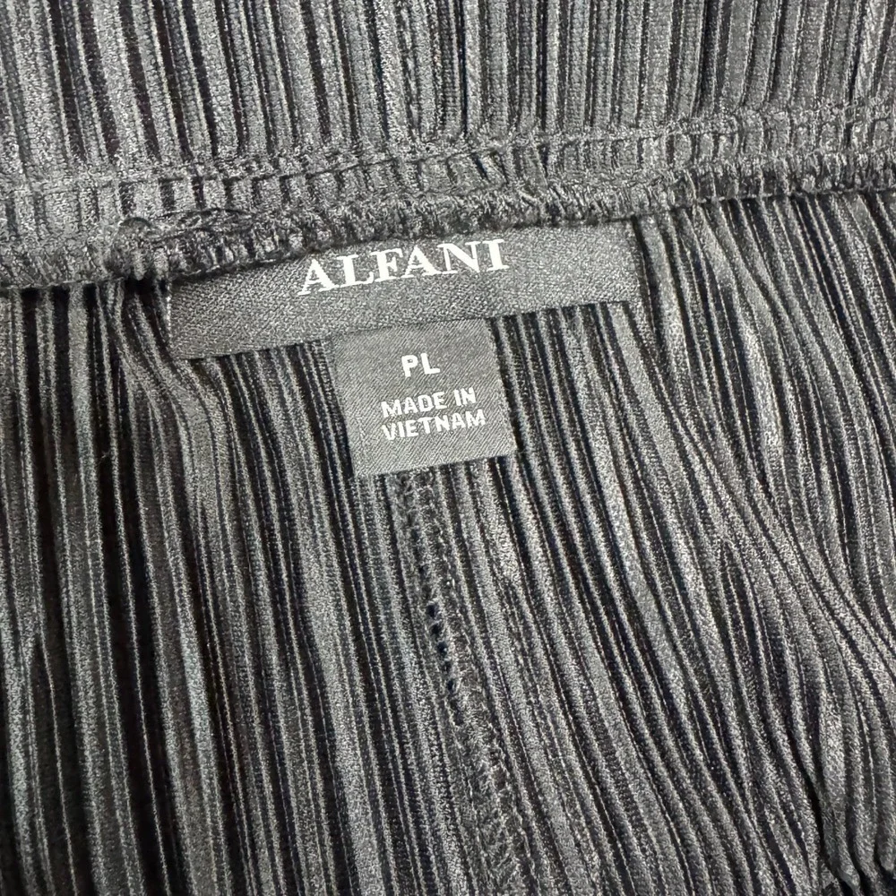 Alfani Petite large Black Pink White Pleated Asymmetrical Midi Skirt‎